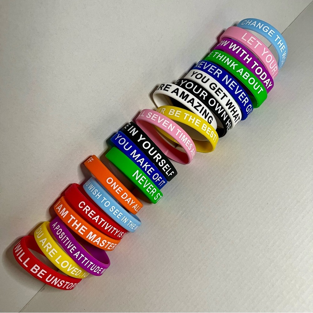 Inspirational/Motivational Silicone Band Bracelets lot of 20